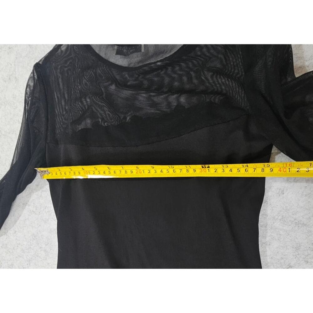 Flora Nikrooz Sheer Embroidered Top, Black, Formal-Casual, Sexy,  Womans Sz M - Picture 8 of 10